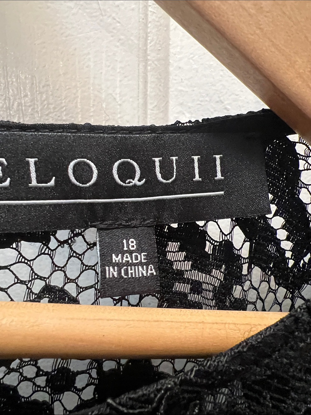 Eloquii Black Floral Lace Long-Sleeve Top Sz 18 - Picture 2 of 4